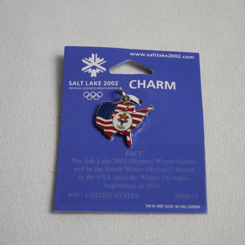 Salt Lake 2002 Olympic Winter Games Collectible USA Charm SymbolArts Charm #59